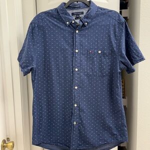 Tommy Hilfiger Navy Patterned Button-Down Shirt